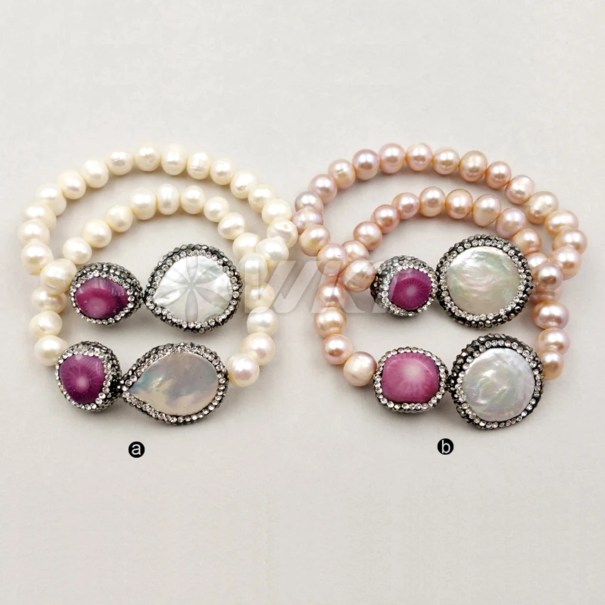 WT-RB014 Wholesale Custom Sparkly Cubic Zircon Paved Pearls Bracelets Flexiable Pearl Beads Lady Bracelet For Friends Gift
WT-RB014 Wholesale Custom Sparkly Cubic Zircon Paved Pearls Bracelets Flexiable Pearl Beads Lady Bracelet For Friends Gift