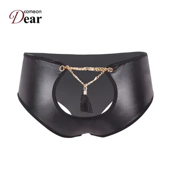 Comeondear Black Ladies Panties Faux Leather Cuecas Mulher Plus Size 6XL Sexy Panties Low Waist Women's Underwear Briefs PA5067
Comeondear Black Ladies Panties Faux Leather Cuecas Mulher Plus Size 6XL Sexy Panties Low Waist Women's Underwear Briefs PA5067
