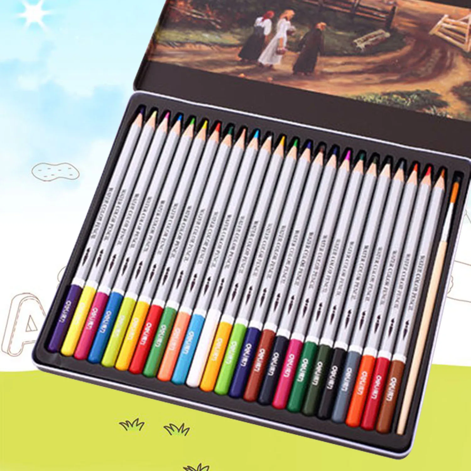 24 Colors Water Soluble Colored Pencil Watercolor Pencils Set for Adults Kids Drawing Painting Sketching
24 Colors Water Soluble Colored Pencil Watercolor Pencils Set for Adults Kids Drawing Painting Sketching