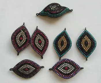 6pcs CZ Micro pave beads 18-25mm Diamond sapphire blue ruby red Eyes Micro Crystal Pave Diamond Jewelry Focal marquise Evil bead
6pcs CZ Micro pave beads 18-25mm Diamond sapphire blue ruby red Eyes Micro Crystal Pave Diamond Jewelry Focal marquise Evil bead