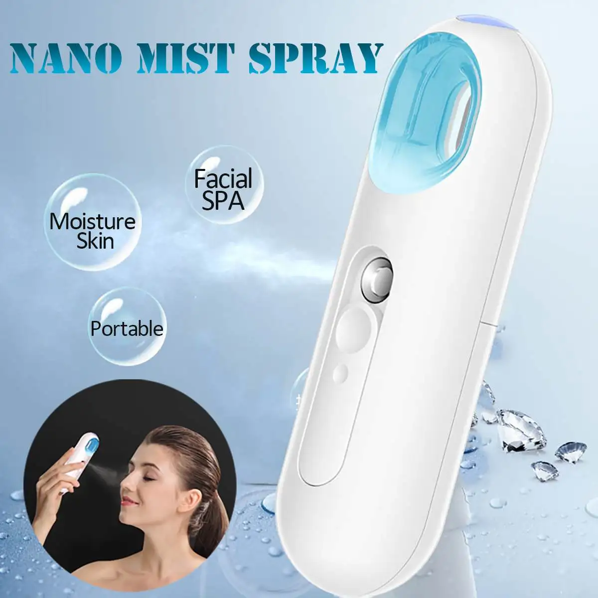 Portable Nanos Mist Sprayer Facial Body Nebulizer Steamer Moisturizing Skin Care Mini 22ml Face Spray Beauty Instruments White
Portable Nanos Mist Sprayer Facial Body Nebulizer Steamer Moisturizing Skin Care Mini 22ml Face Spray Beauty Instruments White