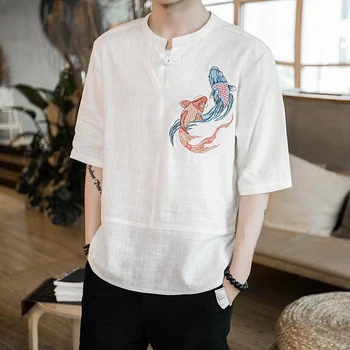 Men Harajuku Shirt 2019 Summer Mens Cotton Linen Button Shirts Male Short Sleeve Chinese Style White Casual Shirts 5XL
Men Harajuku Shirt 2019 Summer Mens Cotton Linen Button Shirts Male Short Sleeve Chinese Style White Casual Shirts 5XL