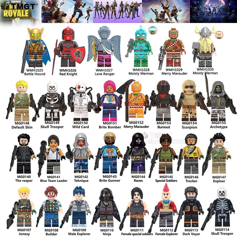Single Legoings Figure Default Skin Skull Trooper Bumout Scorpion With Weapon Battle Royale Building Blocks Toys For Children
Single Legoings Figure Default Skin Skull Trooper Bumout Scorpion With Weapon Battle Royale Building Blocks Toys For Children