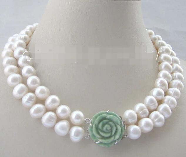 Hot sale Free Shipping>>>>>Beautiful 17-18" 2row 12mm white flaw freshwater pearl necklace-flower jade clas ace
Hot sale Free Shipping>>>>>Beautiful 17-18" 2row 12mm white flaw freshwater pearl necklace-flower jade clas ace