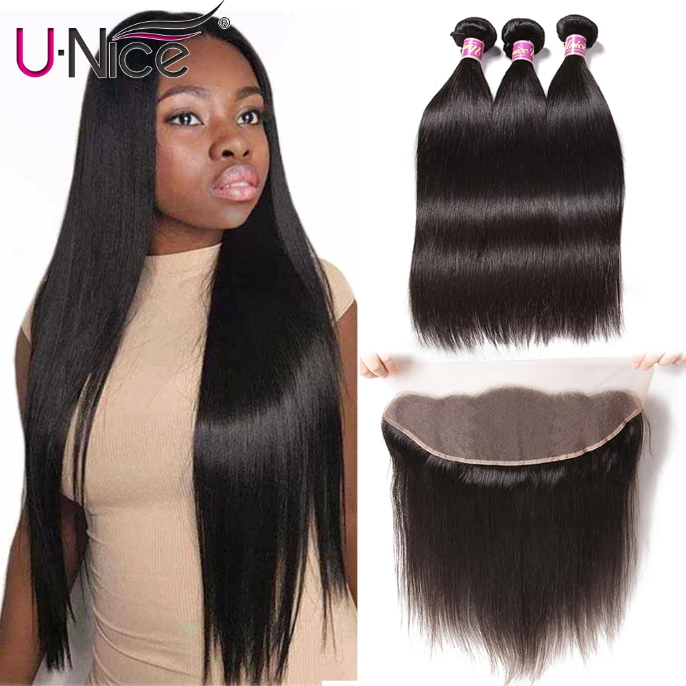 Unice Hair Brazilian Straight Hair Lace Frontal Closure With Bundles 4 PCS Human Hair Extensions Brazilian Hair Weave Bundles
Unice Hair Brazilian Straight Hair Lace Frontal Closure With Bundles 4 PCS Human Hair Extensions Brazilian Hair Weave Bundles