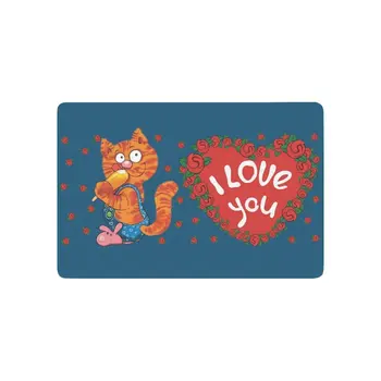 Funny Cat with Rose Flower Anti-slip Door Mat Home Decor, Red Love Heart Indoor Outdoor Entrance Doormat Rubber Backing
Funny Cat with Rose Flower Anti-slip Door Mat Home Decor, Red Love Heart Indoor Outdoor Entrance Doormat Rubber Backing