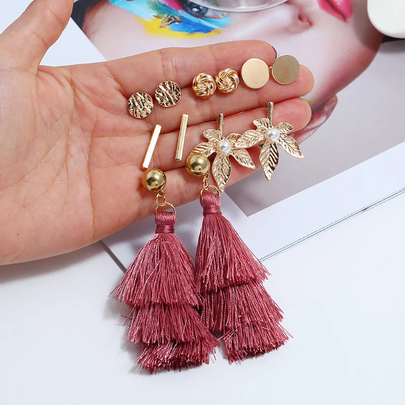 TTLIFE 6 Pairs/set Fashion Tassel Round Stud Earrings Set for Women Girls Trendy Mixed Pearl Statement Korean Long Earrings Sets
TTLIFE 6 Pairs/set Fashion Tassel Round Stud Earrings Set for Women Girls Trendy Mixed Pearl Statement Korean Long Earrings Sets