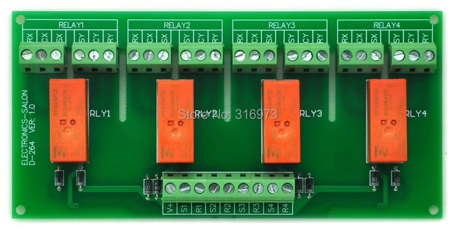 Passive Bistable/Latching 4 DPDT 8 Amp Power Relay Module, 12V Version, RT424F12
Passive Bistable/Latching 4 DPDT 8 Amp Power Relay Module, 12V Version, RT424F12