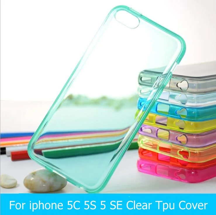Best quality New rubber soft transparent clear TPU cover for iPhone 5 5s 5c SE phone bags case Original silicone black red | Мобильные