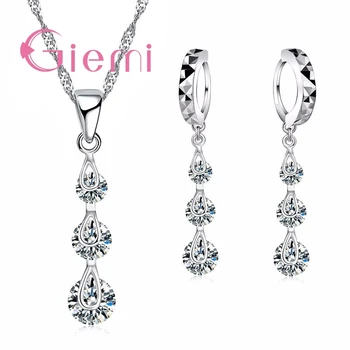 Hot Sale Shining 925 Sterling Silver Chain Cubic Zirconia Long Tassel Necklace Earrings Brincos Women Jewelry Set Accessories
Hot Sale Shining 925 Sterling Silver Chain Cubic Zirconia Long Tassel Necklace Earrings Brincos Women Jewelry Set Accessories