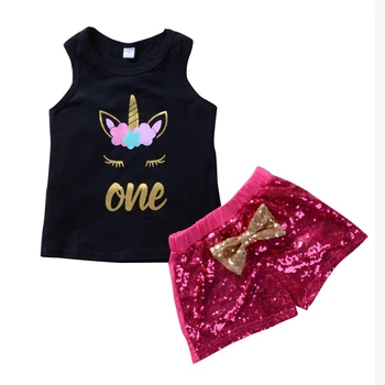 Summer baby vest tee + shorts girls 2 pcs set kids glitter suit children clothes cartoon unicorn letter sequin bow 2 to 7 yrs
Summer baby vest tee + shorts girls 2 pcs set kids glitter suit children clothes cartoon unicorn letter sequin bow 2 to 7 yrs
