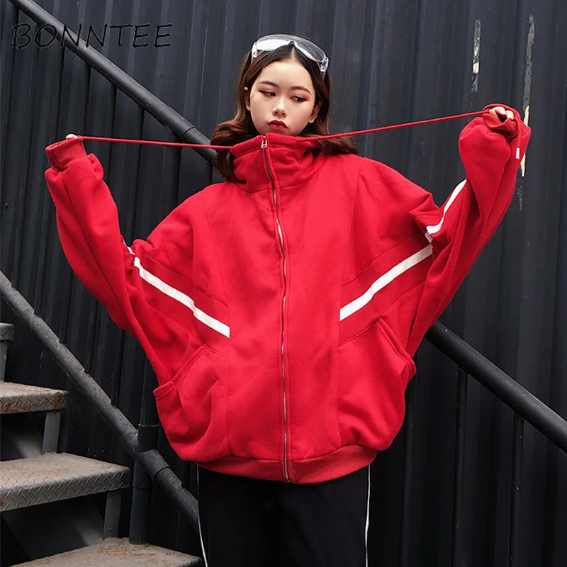 Hoodies Harajuku BF Style Loose Plus Velvet Thicker Women Zipper Drawstring Sweatshirt Fashion Womens Batwing Sleeve Casual Chic
Hoodies Harajuku BF Style Loose Plus Velvet Thicker Women Zipper Drawstring Sweatshirt Fashion Womens Batwing Sleeve Casual Chic