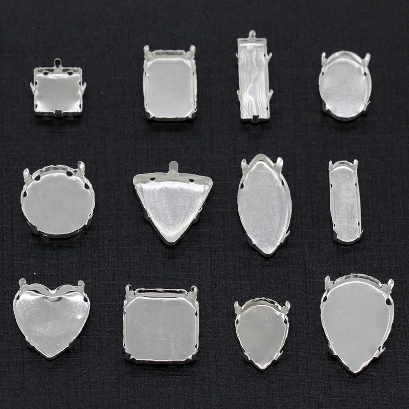 50p Round/Teardrop/Oval/Rectangle/Triangle Faceted Crystal Rhinestones Jewels's Silver Plated Blank Claw Setting For Sewing on
50p Round/Teardrop/Oval/Rectangle/Triangle Faceted Crystal Rhinestones Jewels's Silver Plated Blank Claw Setting For Sewing on