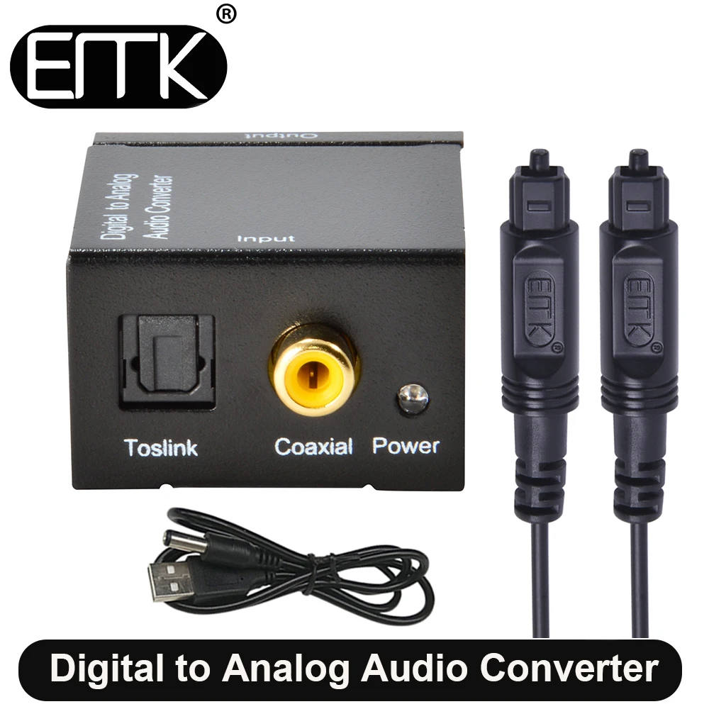 EMK Digital To Analog Audio Converter Optical Toslink Coaxial To 2 RCA output converter Adapter Signal to Analog Audio Converter
EMK Digital To Analog Audio Converter Optical Toslink Coaxial To 2 RCA output converter Adapter Signal to Analog Audio Converter
