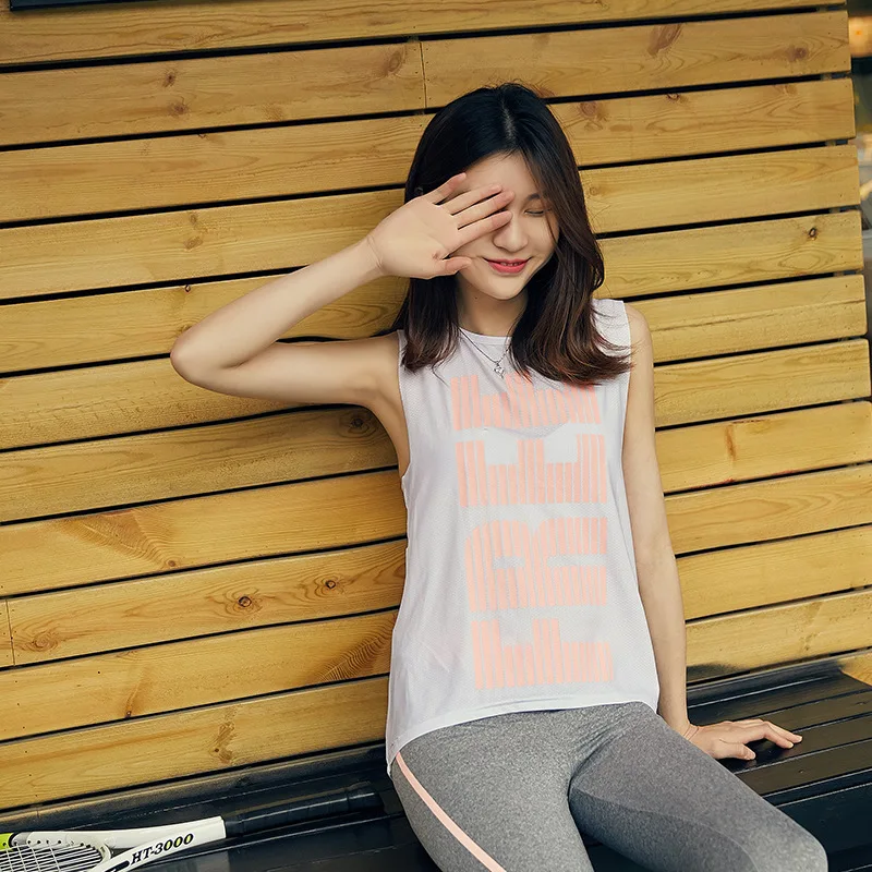 Sexy Funny Yoga Tops Fitness Running Shirt Mesh Sports Printed Vest T Shirt Women Sleeveless Shirts for Sport 4 Colors Sportwear
Sexy Funny Yoga Tops Fitness Running Shirt Mesh Sports Printed Vest T Shirt Women Sleeveless Shirts for Sport 4 Colors Sportwear