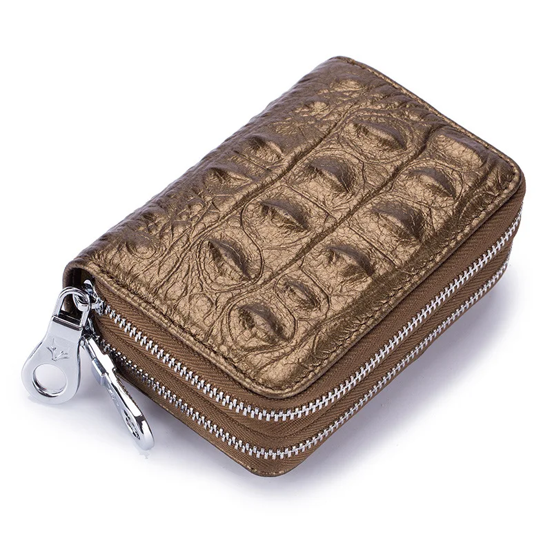 Alligator Embossing Women Credit Card Wallet Men Genuine Cow Leather Small Money Bag Business ID Bus Card Holder Double Zipper
Alligator Embossing Women Credit Card Wallet Men Genuine Cow Leather Small Money Bag Business ID Bus Card Holder Double Zipper