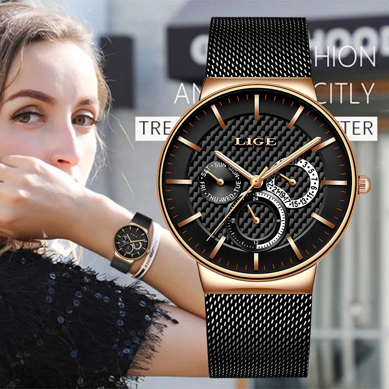 New LIGE Watches Womens Top Brand Luxury Waterproof Stainless Steel Chronograph Fashion Woman Casual Sports Analog Quartz Watch
New LIGE Watches Womens Top Brand Luxury Waterproof Stainless Steel Chronograph Fashion Woman Casual Sports Analog Quartz Watch
