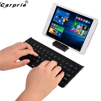 CARPRIE Portable Foldable Wireless Mini Bluetooth Keyboard For iPhone PC Tablet+Holder Ju02
