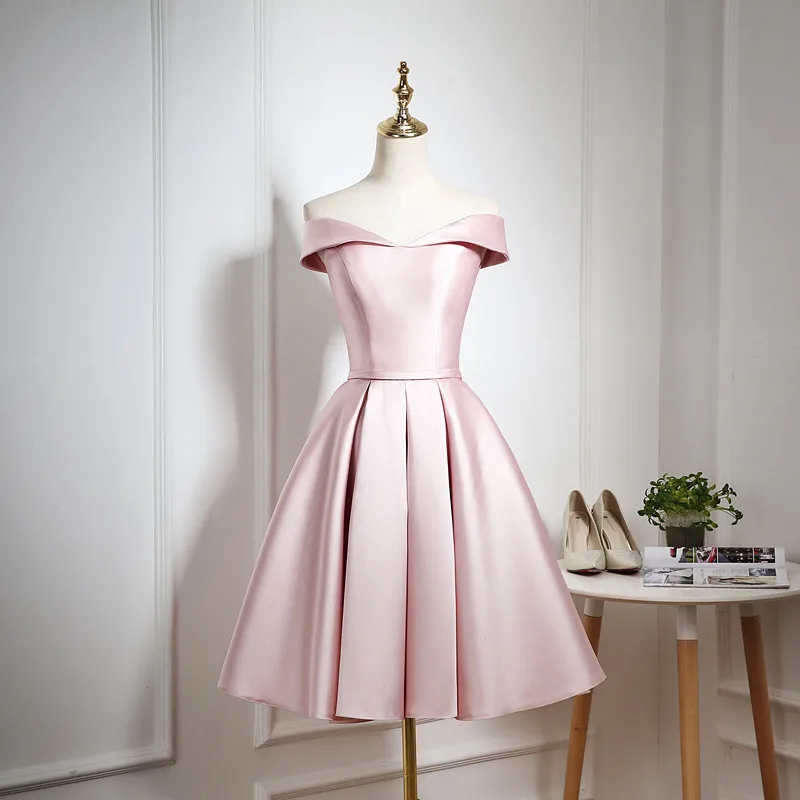 Suosikki-2018-New-short-Evening-Dress-Bride-Banquet-Sweetheart-Boat-Neck-Party-Formal-Dress-elegant (3)