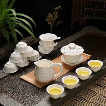 Chinese Traditions Gai Wan Tea Set Bone China Tea Sets Dehua Gaiwan Teaware Sets Porcelain Pot Set For Travel Beautiful Kettle
Chinese Traditions Gai Wan Tea Set Bone China Tea Sets Dehua Gaiwan Teaware Sets Porcelain Pot Set For Travel Beautiful Kettle