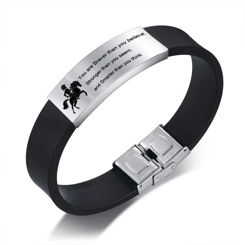 Stainless Steel Wristband Bracelet Customized Black Silicone Rubber Bangle Personlized Name For Men Women DIY Adjustable
Stainless Steel Wristband Bracelet Customized Black Silicone Rubber Bangle Personlized Name For Men Women DIY Adjustable