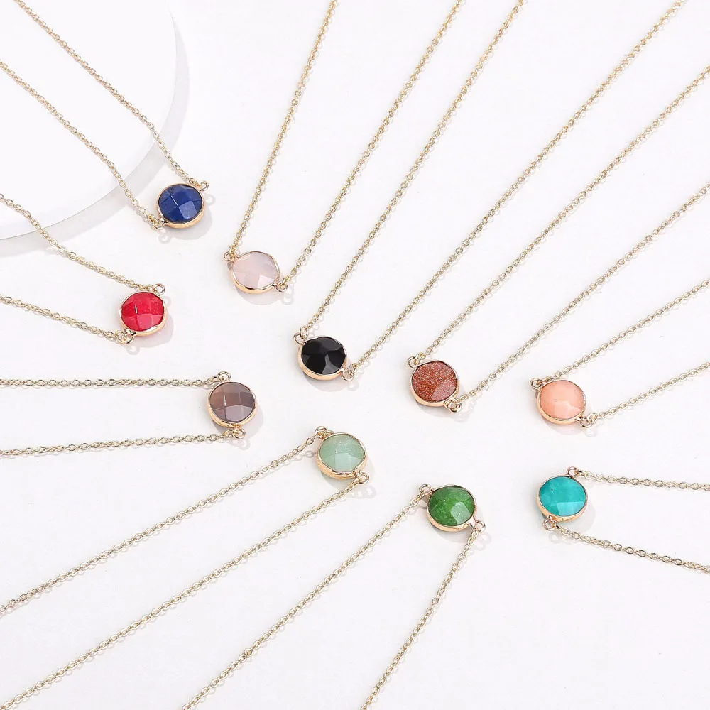 10 Colors Mini Gold Frame Natural Dyed Stone Pendant Necklace&Pendant Short Chain Necklaces for Women
10 Colors Mini Gold Frame Natural Dyed Stone Pendant Necklace&Pendant Short Chain Necklaces for Women