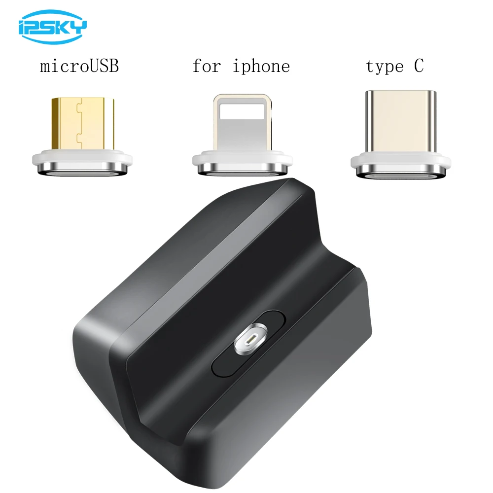 IPSKY Desktop Charging Base Dock 3in1 Magnetic Plug Connector For Iphone Android Phone Type C MicroUSB Stand Holder Charger
IPSKY Desktop Charging Base Dock 3in1 Magnetic Plug Connector For Iphone Android Phone Type C MicroUSB Stand Holder Charger