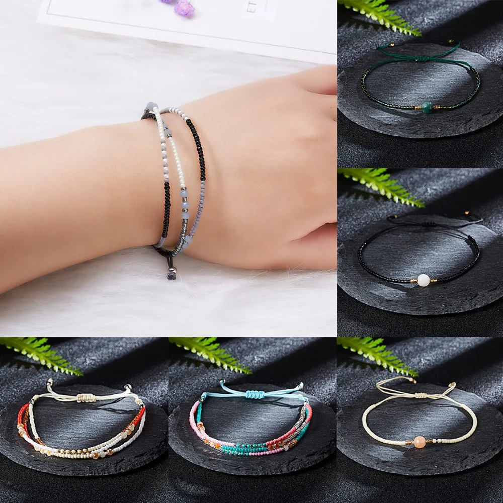 Rinhoo Colorful Handmade Woven Adjustable Bracelet Trendy Charm Round Chain Beads Bracelet For Women Jewelry Gift Accessories
Rinhoo Colorful Handmade Woven Adjustable Bracelet Trendy Charm Round Chain Beads Bracelet For Women Jewelry Gift Accessories