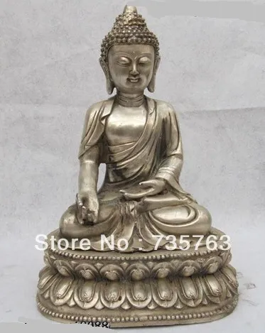 xiuli 00476 16"Tibet Buddhism Fane White Copper Silver Bhaisajyaguru Sakyamuni Buddha Statue
xiuli 00476 16"Tibet Buddhism Fane White Copper Silver Bhaisajyaguru Sakyamuni Buddha Statue