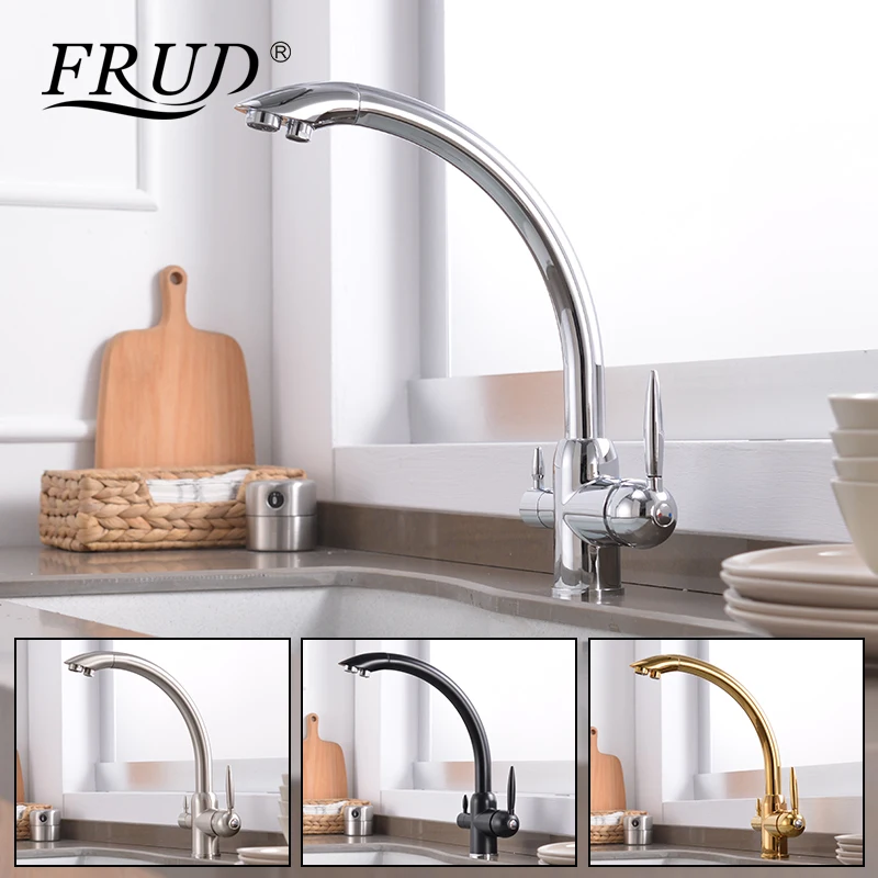 FRUD кухонный кран 3 цвета flitered для раковины воды смеситель набортный Смеситель