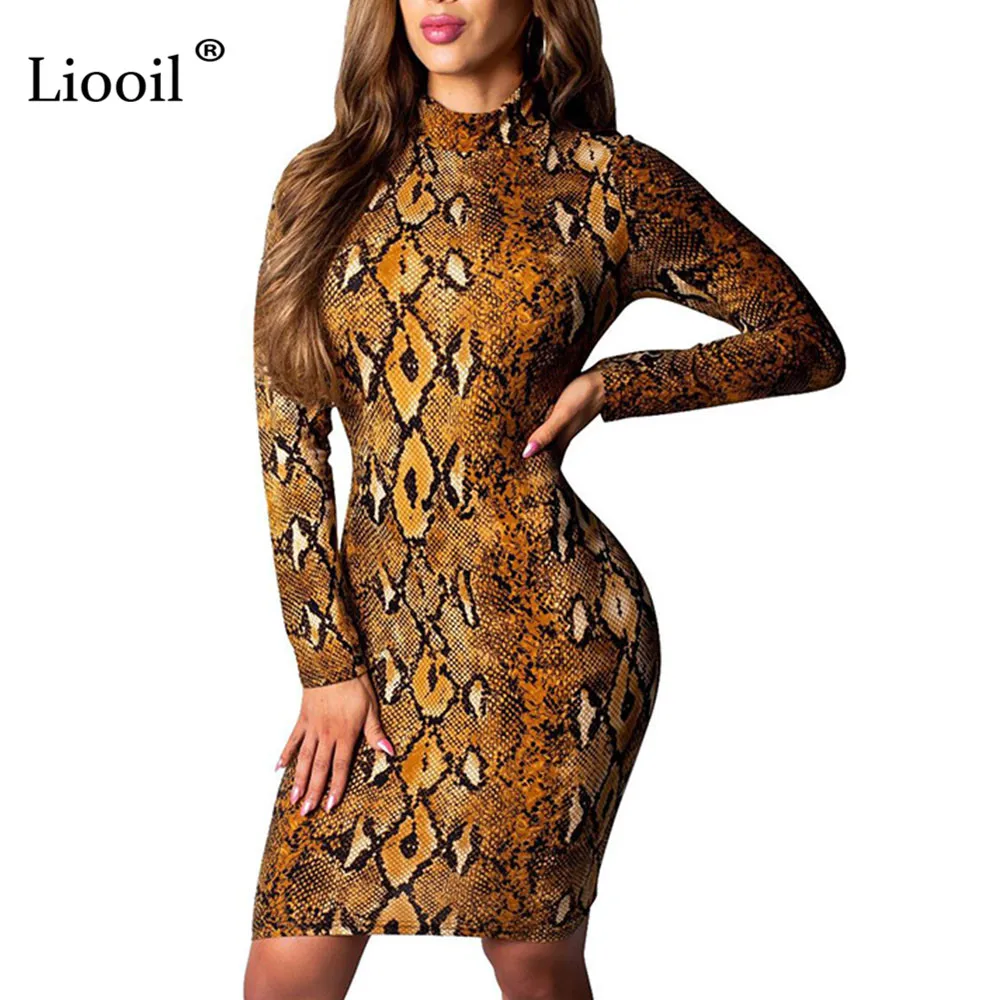 Liooil Sexy Midi Dress Club Wear Long Sleeve O Neck Snake Print Dress Women Clothes 2019 Fashion Bodycon Plus Size Party Dresses
Liooil Sexy Midi Dress Club Wear Long Sleeve O Neck Snake Print Dress Women Clothes 2019 Fashion Bodycon Plus Size Party Dresses