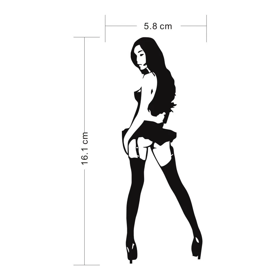 Cunymagos Beauty Girl Fashion Car Styling Motorcycle Decor Stickers Fashion Sexy Beautiful Girl Car Vinyl Sticker 5.8cm16 (2)