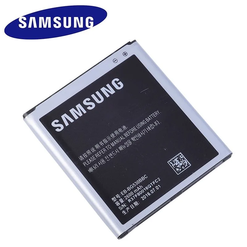 Original Samsung Phone Battery EB-BG530CBU EB-BG530CBE 2600mAh For Galaxy Grand Prime J3 2016 EB-BG531BBE G530 G531F G530H G530F
Original Samsung Phone Battery EB-BG530CBU EB-BG530CBE 2600mAh For Galaxy Grand Prime J3 2016 EB-BG531BBE G530 G531F G530H G530F