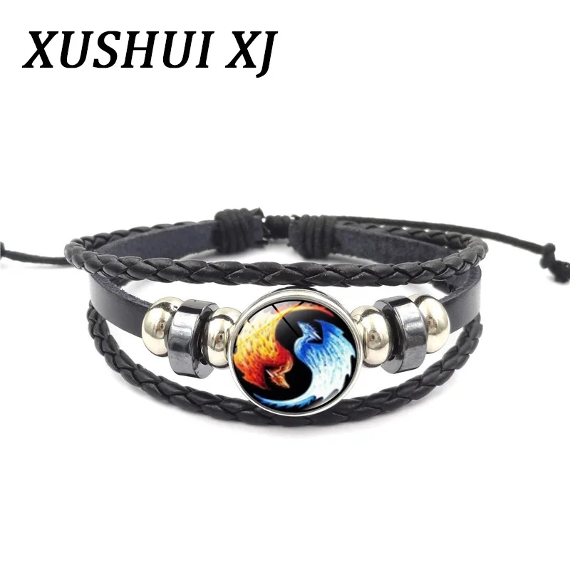 XUSHUI XJ Yin и Yang Tai Chi стеклянный браслет с пряжкой модные ювелирные изделия DIY ручной