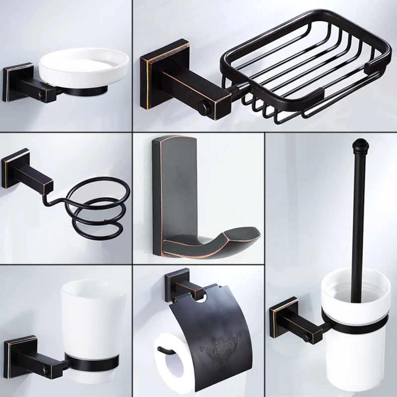 Black Bathroom Accessories Set Brass Toilet Brush Holder Ceramic Cup Rack Bathroom Shower Soap Dish Basket WC Paper Towel Holder
Black Bathroom Accessories Set Brass Toilet Brush Holder Ceramic Cup Rack Bathroom Shower Soap Dish Basket WC Paper Towel Holder