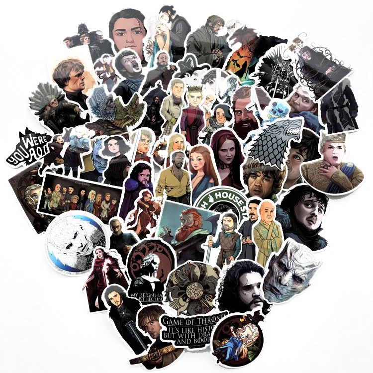 61 Pcs Cartoon Luggage Sticker New Game of Thrones Jone Snow Arya Sansa Stark Night King Cute Fans Kids Party
61 Pcs Cartoon Luggage Sticker New Game of Thrones Jone Snow Arya Sansa Stark Night King Cute Fans Kids Party
