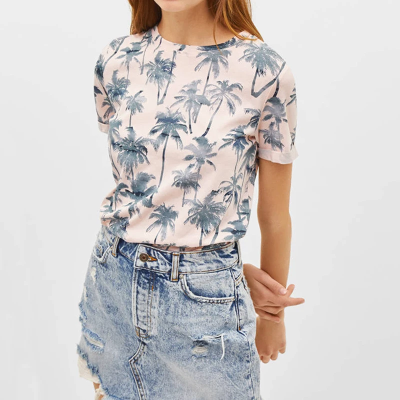 2019 New Floral Print T Shirt Women Summer Short Sleeve Basic Pink Tshirt Casual Beach Style Ladies Tunic Tops Camiseta Mujer
2019 New Floral Print T Shirt Women Summer Short Sleeve Basic Pink Tshirt Casual Beach Style Ladies Tunic Tops Camiseta Mujer