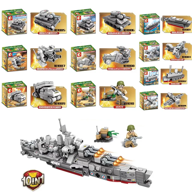 10Pcs World War 2 WW2 Soldiers Tank Vehicle Battleship Military SWAT Army Building Blocks Figures Toys Compatible With Lego
10Pcs World War 2 WW2 Soldiers Tank Vehicle Battleship Military SWAT Army Building Blocks Figures Toys Compatible With Lego