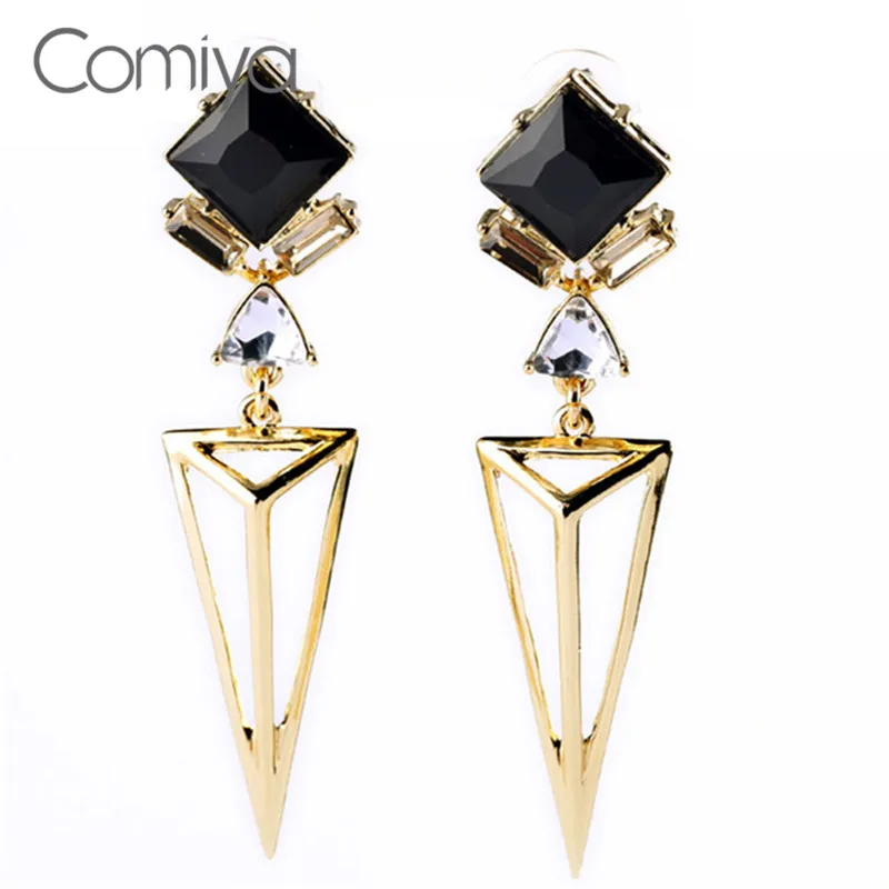 Comiya Black Triangle Gotic Fashion Earrings For Women Boho Zinc Alloy Geometric Crystal Decoration Earring Wholesale Price CC
Comiya Black Triangle Gotic Fashion Earrings For Women Boho Zinc Alloy Geometric Crystal Decoration Earring Wholesale Price CC