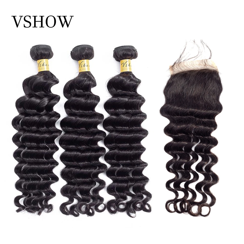 Brazilian Loose Deep Bundles With Closure 3 Bundles With Closure 100% Remy Human Hair Bundles With Closure VSHOW Hair Products
Brazilian Loose Deep Bundles With Closure 3 Bundles With Closure 100% Remy Human Hair Bundles With Closure VSHOW Hair Products