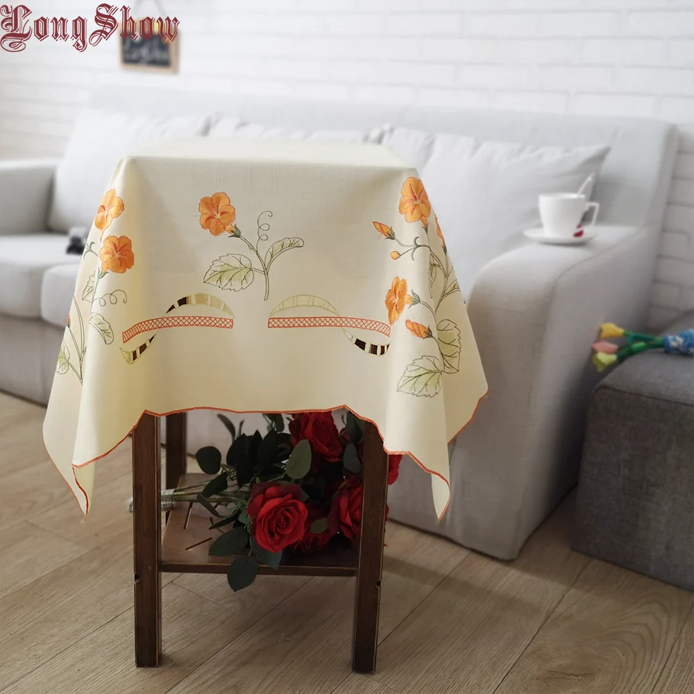 100% Polyester 85x85cm Beige Color Floral Embroidered Cutwork Tablecloth For Home Decoration
100% Polyester 85x85cm Beige Color Floral Embroidered Cutwork Tablecloth For Home Decoration