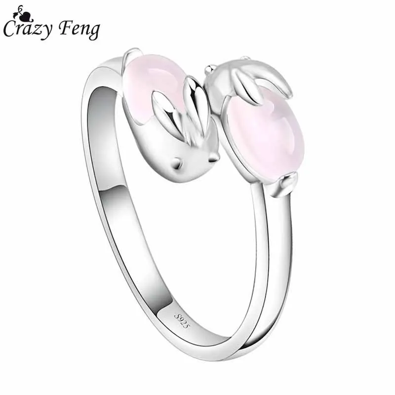 Crazy Feng New Trendy Pink Opal Stone Opening Rings Bridal Party Jewelry Double Rabbit Adjustable Bague Bijoux Accessories Anel
Crazy Feng New Trendy Pink Opal Stone Opening Rings Bridal Party Jewelry Double Rabbit Adjustable Bague Bijoux Accessories Anel
