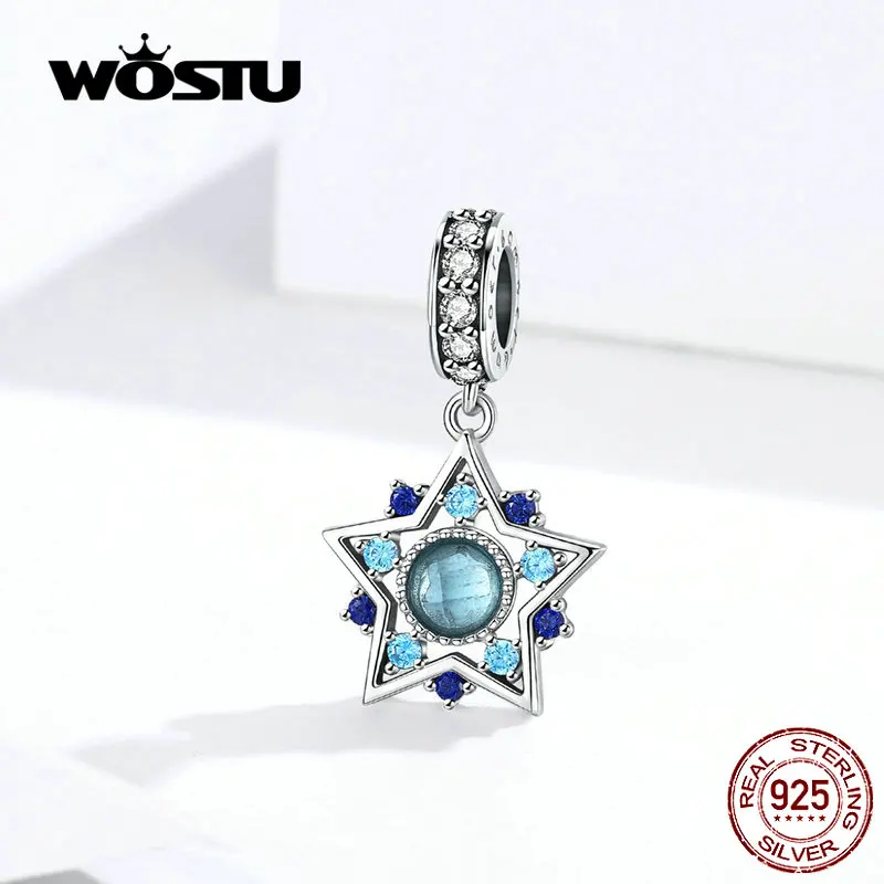 WOSTU Dazzling Blue Star Dangle Charm 100% 925 Sterling Silver Zircon Beads Fit Original Bracelet Fashion Jewelry Making FNC099
WOSTU Dazzling Blue Star Dangle Charm 100% 925 Sterling Silver Zircon Beads Fit Original Bracelet Fashion Jewelry Making FNC099
