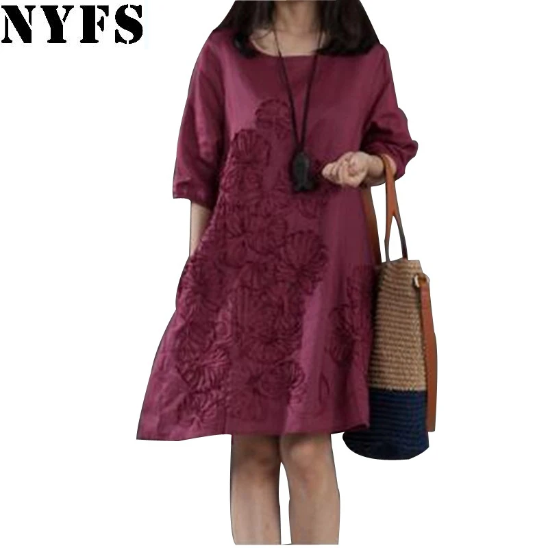 NYFS 2019 Spring Autumn Vintage Plus Size Long Sleeve Printed Ethnic Loose Cotton Linen Women Dress Vestidos Robe M-3XL
NYFS 2019 Spring Autumn Vintage Plus Size Long Sleeve Printed Ethnic Loose Cotton Linen Women Dress Vestidos Robe M-3XL
