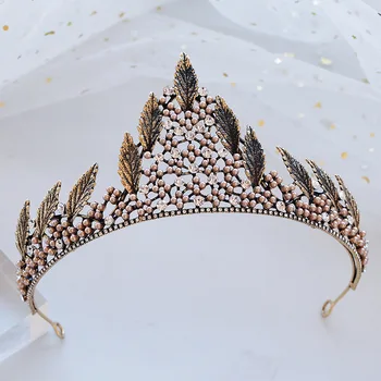 Fashion Vintage Crystal Wedding Crown Hair Accessories Alloy Big Leaf Bridal Hairband Headpieces Princess Large Crowns Tiaras
Fashion Vintage Crystal Wedding Crown Hair Accessories Alloy Big Leaf Bridal Hairband Headpieces Princess Large Crowns Tiaras