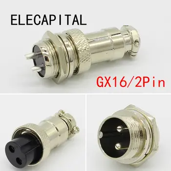 

1set GX16 2 Pin Male & Female Diameter 16mm Wire Panel Connector L70 GX16 Circular Connector Aviation Socket Plug Free Shipping