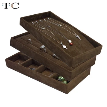 Free Shipping Ring Necklace Earring Compartment Display Tray Jewelry Display Tray Kit of 3 Coffee Velvet
Free Shipping Ring Necklace Earring Compartment Display Tray Jewelry Display Tray Kit of 3 Coffee Velvet