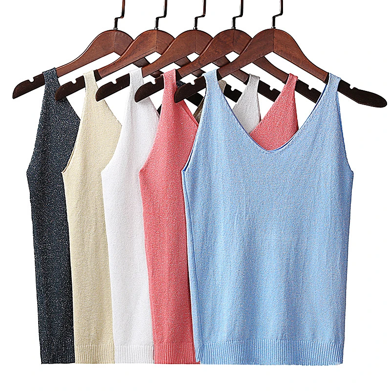 2019 Sexy Women suspender vest bright Silk Knitted Vest Slim sleeveless Backing Tight Elastic Solid Chest Ladies bottom shirt
2019 Sexy Women suspender vest bright Silk Knitted Vest Slim sleeveless Backing Tight Elastic Solid Chest Ladies bottom shirt