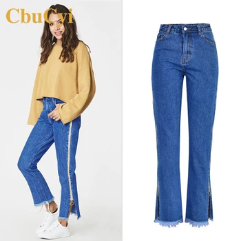 CbuCyi Women's Clothing Fashion Blue Denim Pants High Waist Loose Straight Jeans Trousers Bilateral Zipper Tassels Casual Pants
CbuCyi Women's Clothing Fashion Blue Denim Pants High Waist Loose Straight Jeans Trousers Bilateral Zipper Tassels Casual Pants