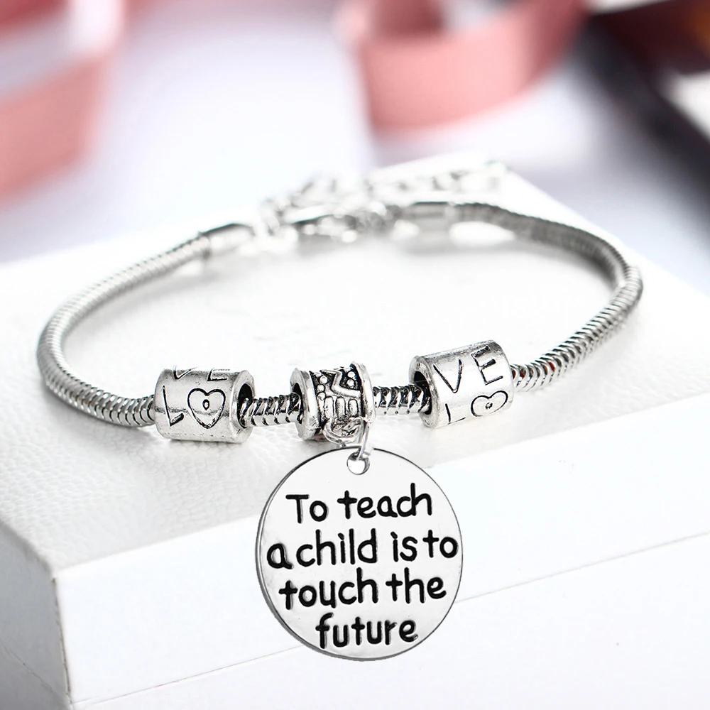 Love Beads Bracelets Appreciation Teachers Gift Bangle To Teach A Child Is To Touch The Future Student School Party Xmas Jewelry
Love Beads Bracelets Appreciation Teachers Gift Bangle To Teach A Child Is To Touch The Future Student School Party Xmas Jewelry
